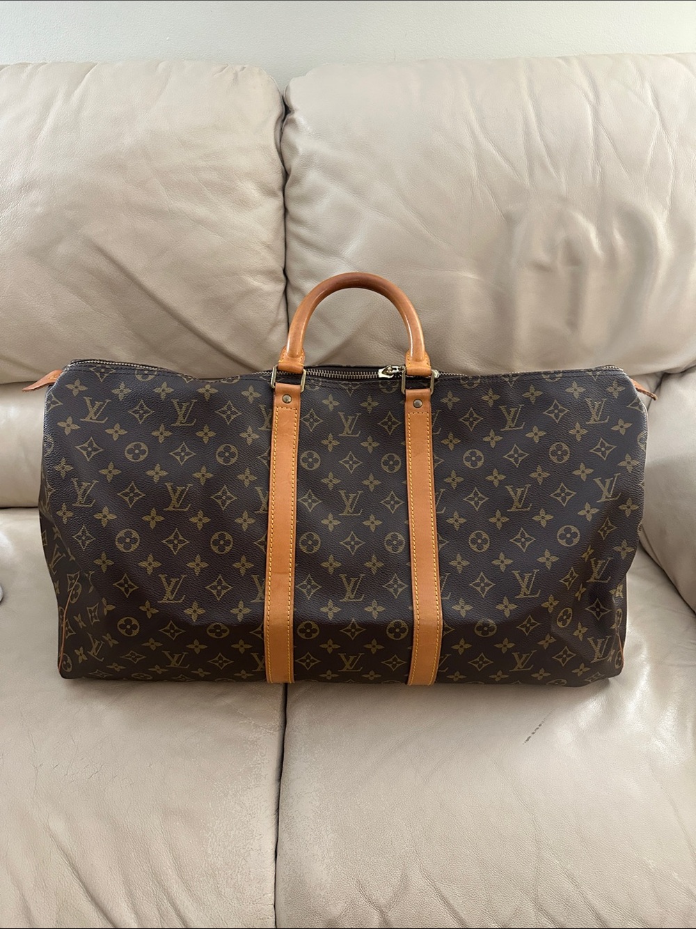 Authentic Louis Vuitton Monogram Keepall 55 in Monogram